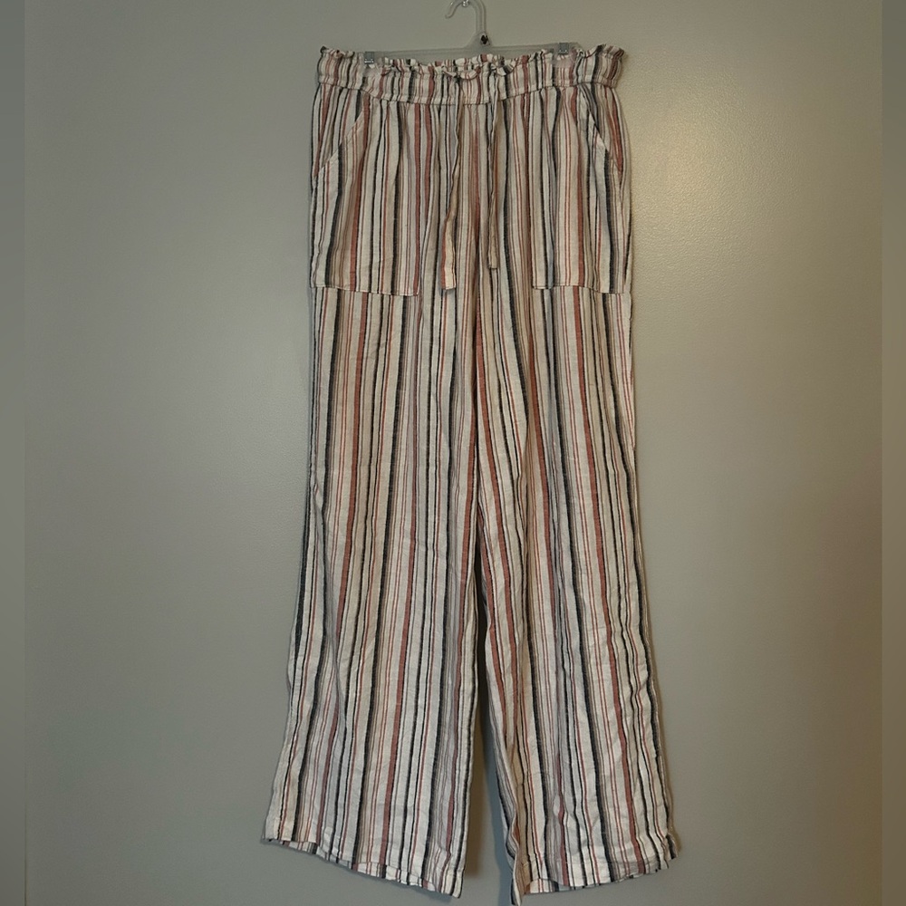 Striped Wide-Leg Pants